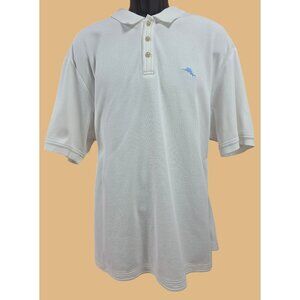 Tommy Bahama Mens White Pima Cotton Polo Shirt XXL